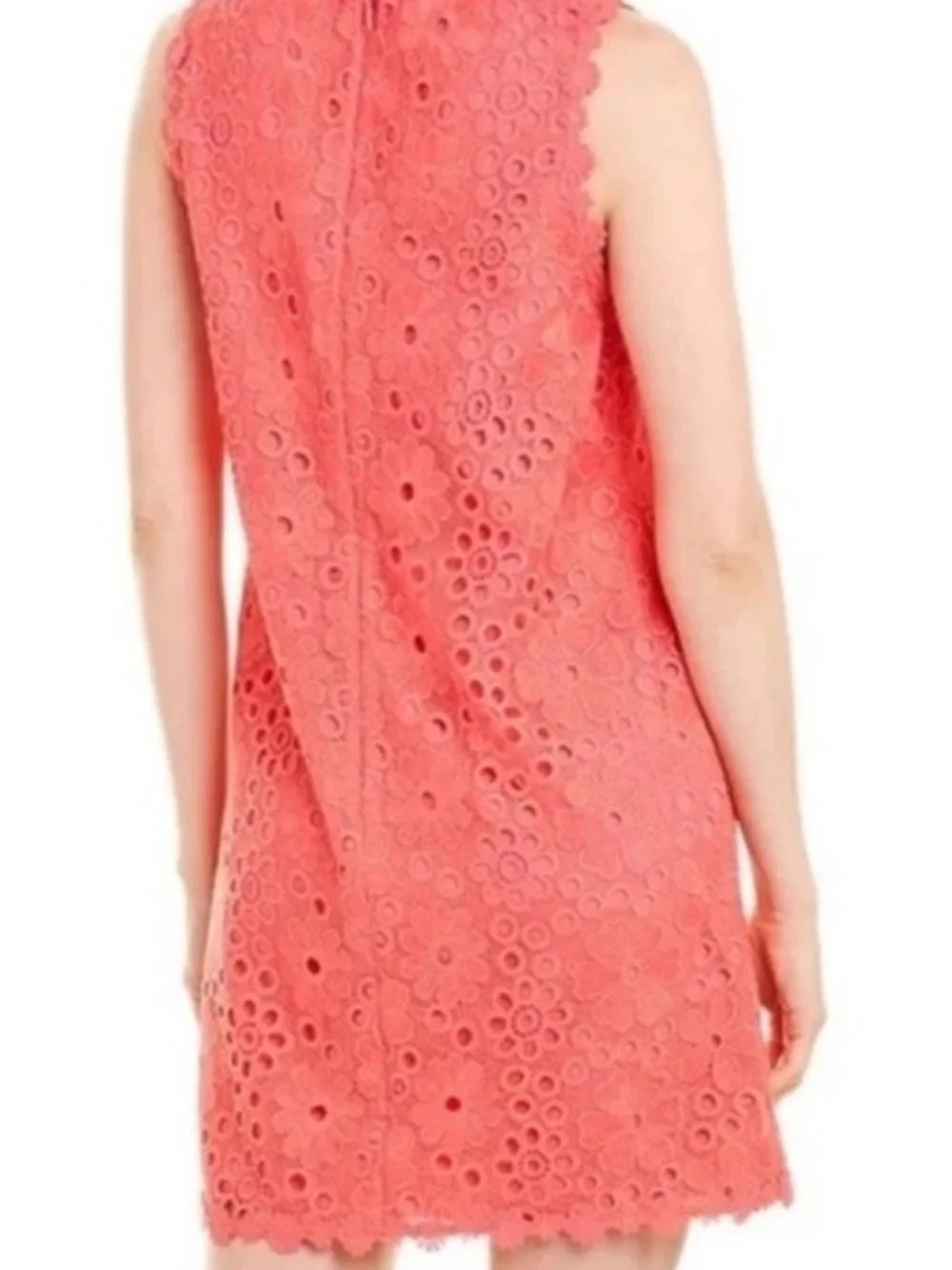 Kate Spade Shore Thing Lace Shift Sleeveless Floral Dress Coral Sorbet Sz6 Lined
